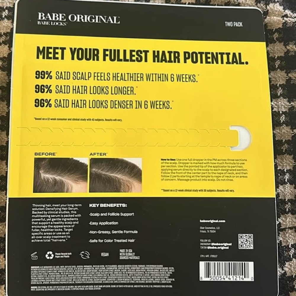Babe Original Densifying Hair Serum, 2 Pack Set - Picture 2 of 2